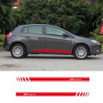 Vinyl Graphics Racing Side Stripes Vehicle Decals Auto Stickers Car Sticke Car Accessaries for Fiat Bravo Abarth 2 PCS